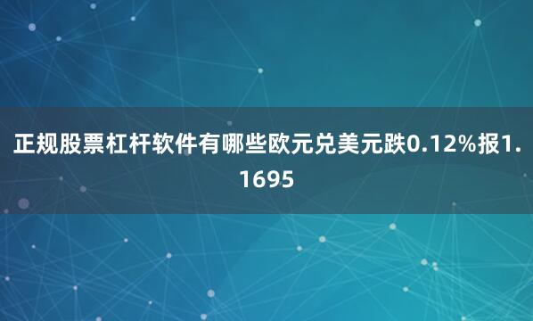 正规股票杠杆软件有哪些欧元兑美元跌0.12%报1.1695